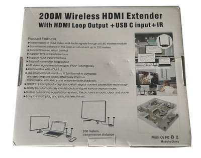 OENY 2-200 беспроводной HDMI удлинитель  для Full HD 1080p (до 200 м.) (без порта HDMI/Type C )