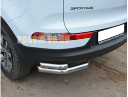 Защита заднего бампера угловая двойная d60/42 для Kia Sportage 2018-2021