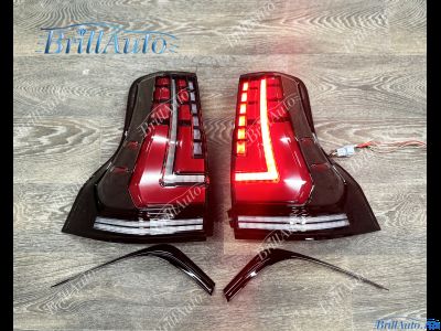 Стопы Toyota Land Cruiser Prado 150 2009-2024 с анимацией красно-черные