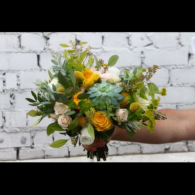 Букет невесты &amp; Бутоньерка № 1323