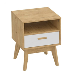 Калгари Тумба гостиная 440х400х570 Дуб натуральный светлый / Белый матовый