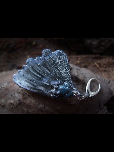 Серьги-крылышки с лягушками "Порхающие в туманном лесу"