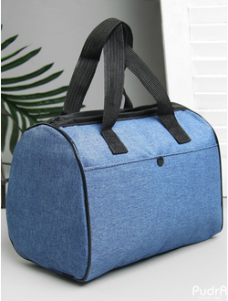 Косметичка-сумочка, отдел на молнии, 2 наружных кармана, ручки, цвет синий