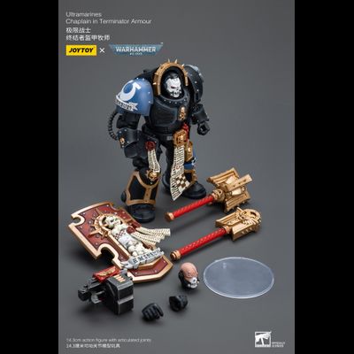 Капеллан-терминатор Ультрамаринов (Warhammer 40k) - КОЛЛЕКЦИОННАЯ ФИГУРКА 1/18 Ultramarines Chaplain in Terminator Armour (JT7080) - JOYTOY