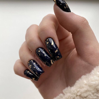 Топ без липкого слоя с золотой поталью - TOP COAT no wipe Gold Potal Т11 (10 ml)