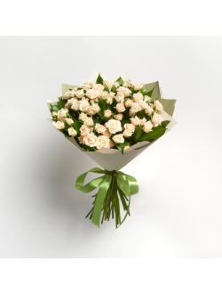 Букет из 11 кремовых кустовых роз