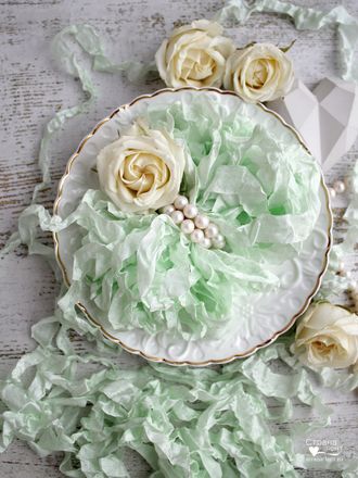 Шебби лента Зелёная мята в интернет магазине "Страна лент"