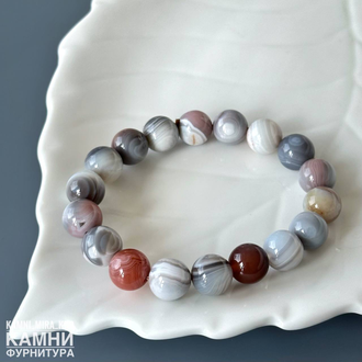 Браслет агат ботсвана шарик 10,8-11,1 мм, цена за штуку