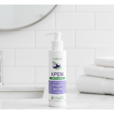 Крем питательный «Виватон» для лица и тела (семейная упаковка), 200 мл