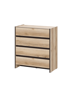 Прага Комод 4 ящика Дуб Делано/Дуб Венге