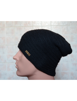 Черная мужская шапка Vizio Италия вязаная зимняя 2016 - 2017