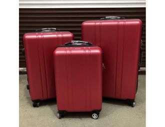 Комплект из 3х чемоданов Поликарбонат Olard S,M,L красный