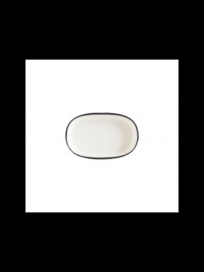 Блюдо овальное 100*65 мм. Линеа Черный, форма Хюгге Bonna