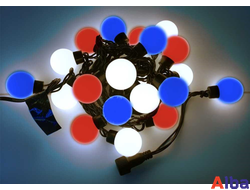 Гирлянда большие шарики, 5м, ТРИКОЛОР, 220В СТАТИКА