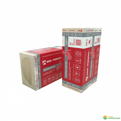 Утеплитель для бань и саун РОКВУЛ САУНА БАТТС 1000x600x50 мм (8 шт; 4,8 кв.м.)