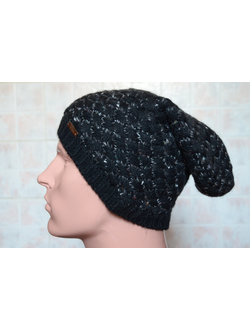 Шапка носок мужская Vizio удлиненная вязаная черная шапка из коллекции мужских шапок носок 2017