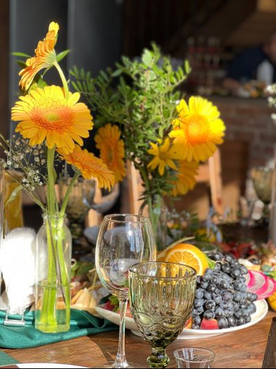 Декор длинного стола "Сочный лимон"