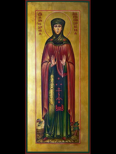 Максим Кизический, святой мученик. Рукописная мерная икона.