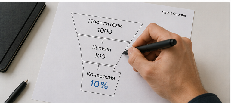 Пример расчёта конверсии розничного магазина Smart Counter