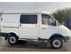 Пороги труба с проступью Папа Тюнинг d76 для ГАЗель Соболь