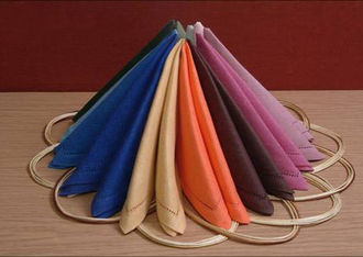 Комплект сервировочных салфеток из льна "Пеллея" 45х45 см с ручной вышивкой (12 шт.)