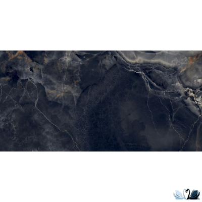 Керамогранит Ocean Ceramic Interstellar black 80 х 160 см полированный черный