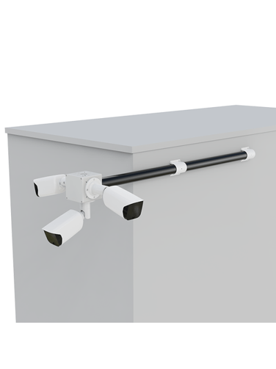 BOXFORCAM Труба с фланцем 100 см. для крепления уличных модемов, элементов слаботочного оборудования систем безопасности, интернет вещей, IT (чёрная/белая)