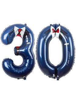 Цифра фольгированная 30 для него Юбилейная 101см.