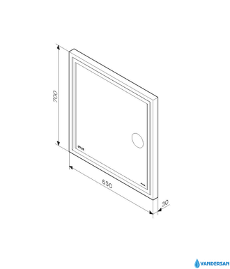 Зеркало AM.PM Gem 65 c LED-подсветкой, часами и косметическим зеркалом