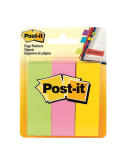 Закладки клейкие POST-IT, бумажные, 22,2 мм, 3 цвета х 100 шт., 671-3