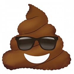 Шар (10&#039;&#039;/23 см) Мини-фигура, Смайл Эмоции (Шоколадное мороженое в очках) , Коричневый, 1 шт.