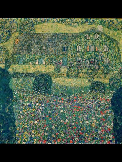 Купить греющую картину с фото репродукции Густава Климта Деревенский дом в Аттерсе