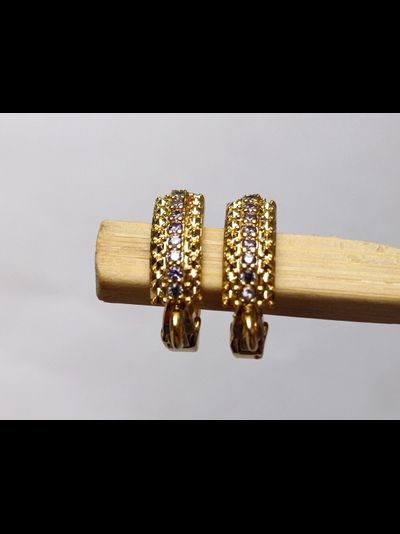 Швензы форма № 3  покрытие  Люкс  1 пара с камнями цвет золото