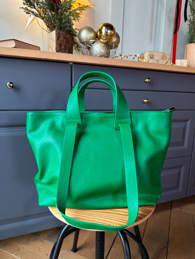 Женская сумка шоппер из натуральной кожи Vera Pelle цвет зеленый 022033