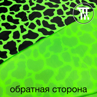 Бифлекс матовый принт Леопард, цв. Неон-зеленый