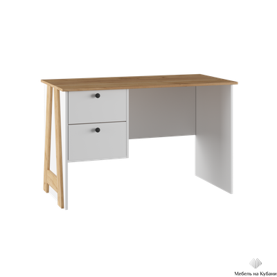 Теодора Стол письменный 2Я ПВШ Белый/Дуб крафт
