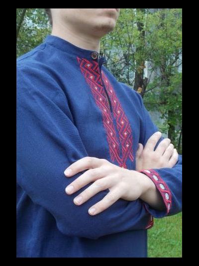 Русская льняная рубаха "Живая вода", 44-60