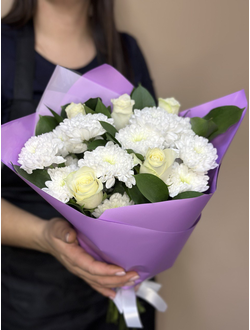 Букет хризантем, ромашки, букет ромашек Иркутск, доставка цветов иркутск, купить недорогой букет