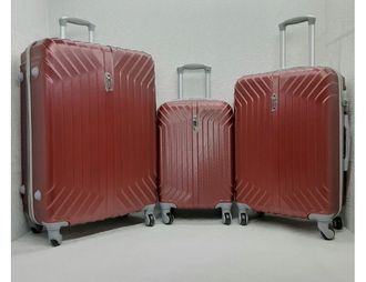 Комплект из 3х чемоданов Корона ABS S,M,L бордовый