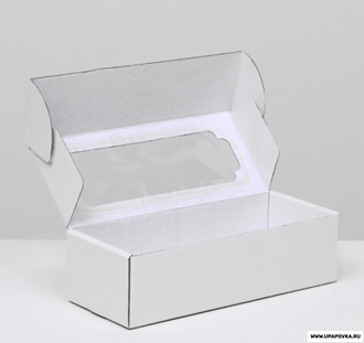 Коробка картонная с окном 32 x 13 x 9 см Белый
