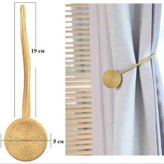Подхваты для штор на магнитах, цвет золотой, в комплекте 2 штуки