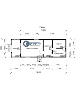 Б-03 ГАБАРИТНЫЕ РАЗМЕРЫ: (12Х4М) 1 ЭТАЖ, ОБЩАЯ ПЛОЩАДЬ: 48М²