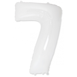Воздушный шар фольгированный "Цифра 7. Белый" (Испания) 102 см.