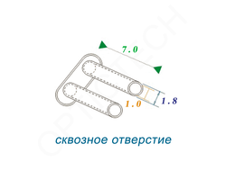 Втулка двойная для оправы Silhouette 1.8*1.0*7.0 мм, сквозное отверстие (100шт)