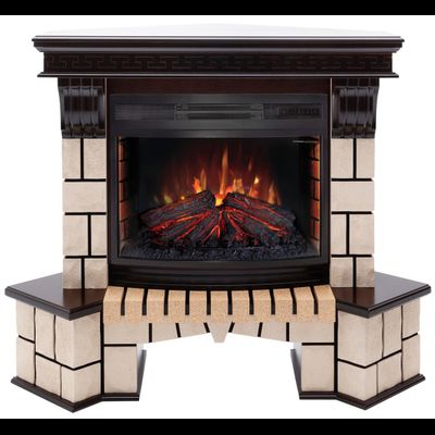 Угловой электрокамин Stone AO с очагом FireField 25