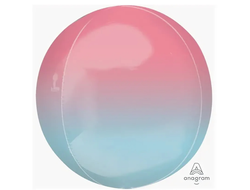Шар фольгированный Сфера розово-голубая