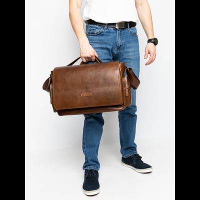 Кожаная мужская сумка Toara Premium brown (арт. 5058-63)