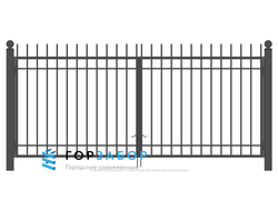Распашные сварные ворота для забора SZ15-01 купить с установкой