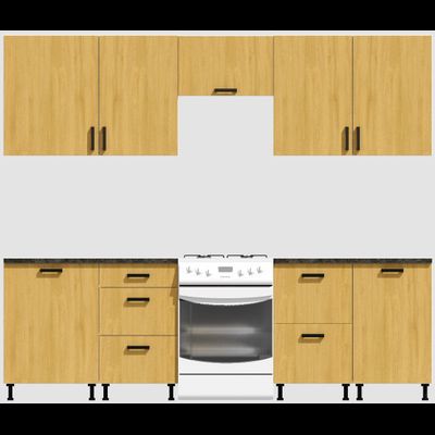 Кухня Эконом 2,1 метра (600х450х600х450) Цвет: Дуб Сонома/Дуб Сонома