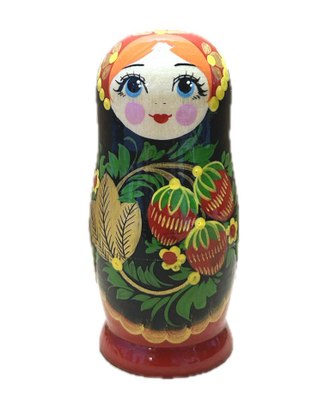 Матрешка 100*50 мм 5-и кукольная с росписью Хохлома